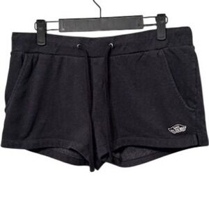 Vans Off The Wall Womens Sweat Shorts Charcoal Gray Fleece Drawstring Size M